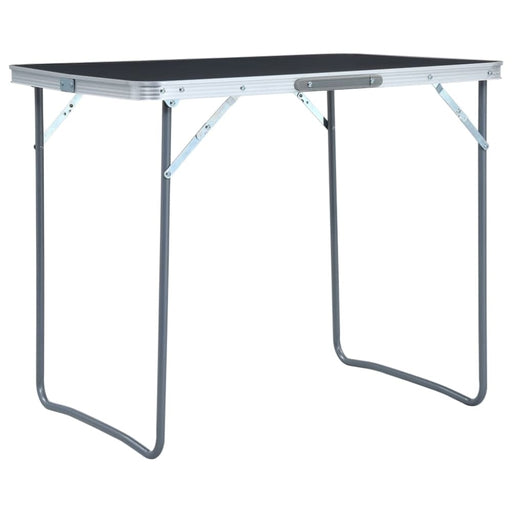 Foldable Camping Table with Metal Frame 80x60 Cm Grey Anoio