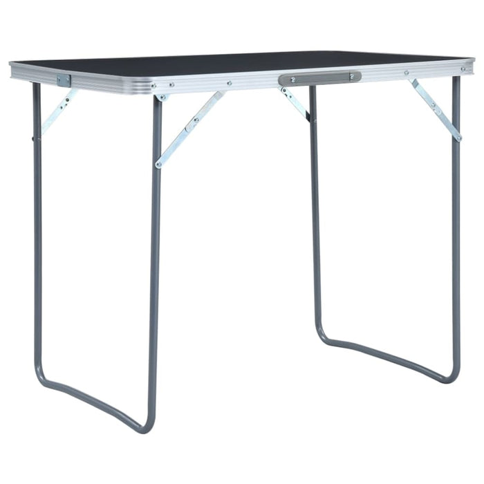 Foldable Camping Table with Metal Frame 80x60 Cm Grey Anoio