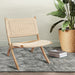 Foldable Single Deck Chair Solid Ash Wood Kraft Rope Paper