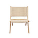 Foldable Single Deck Chair Solid Ash Wood Kraft Rope Paper