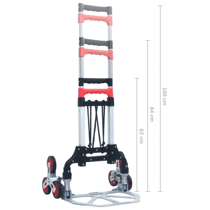 Foldable Stair Transport Trolley 70 Kg Aluminium Silver