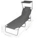Foldable Sunlounger with Adjustable Backrest Grey Aaxkt