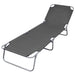 Foldable Sunlounger with Adjustable Backrest Grey Aaxkt