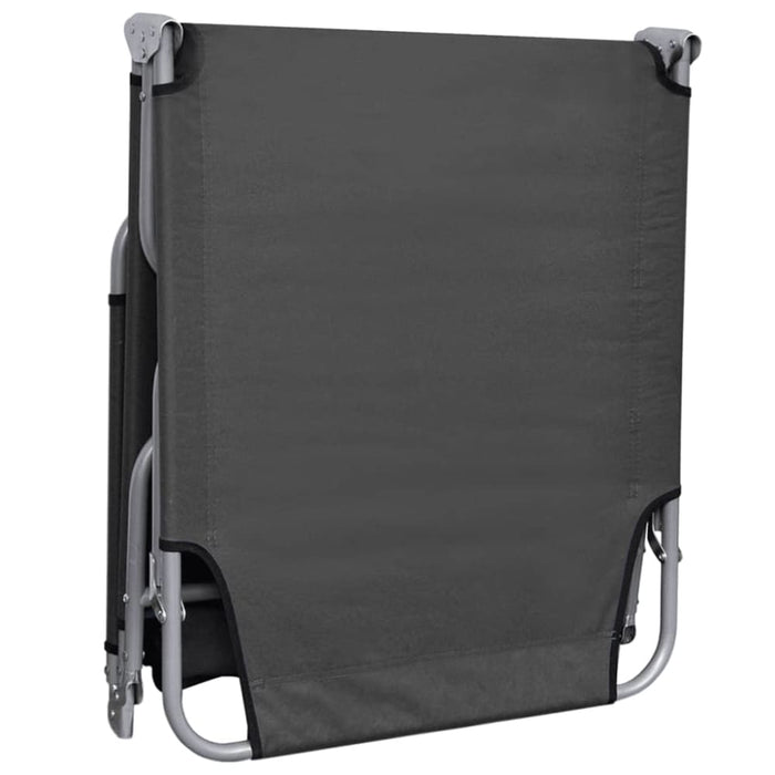 Foldable Sunlounger with Adjustable Backrest Grey Aaxkt