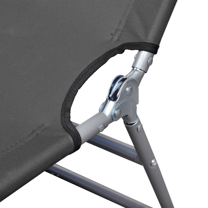 Foldable Sunlounger with Adjustable Backrest Grey Aaxkt