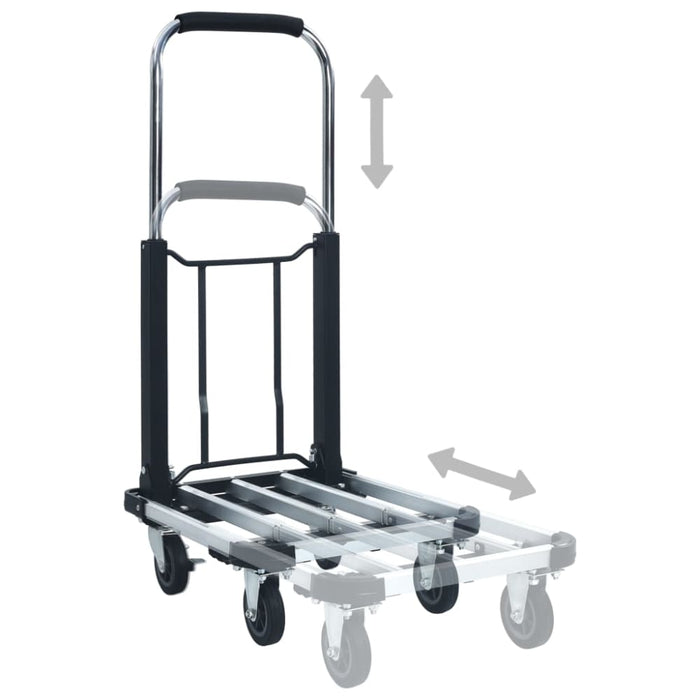 Foldable Transport Trolley 150 Kg Aluminium Silver Oalaan