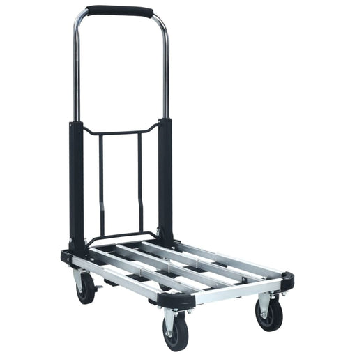 Foldable Transport Trolley 150 Kg Aluminium Silver Oalaan
