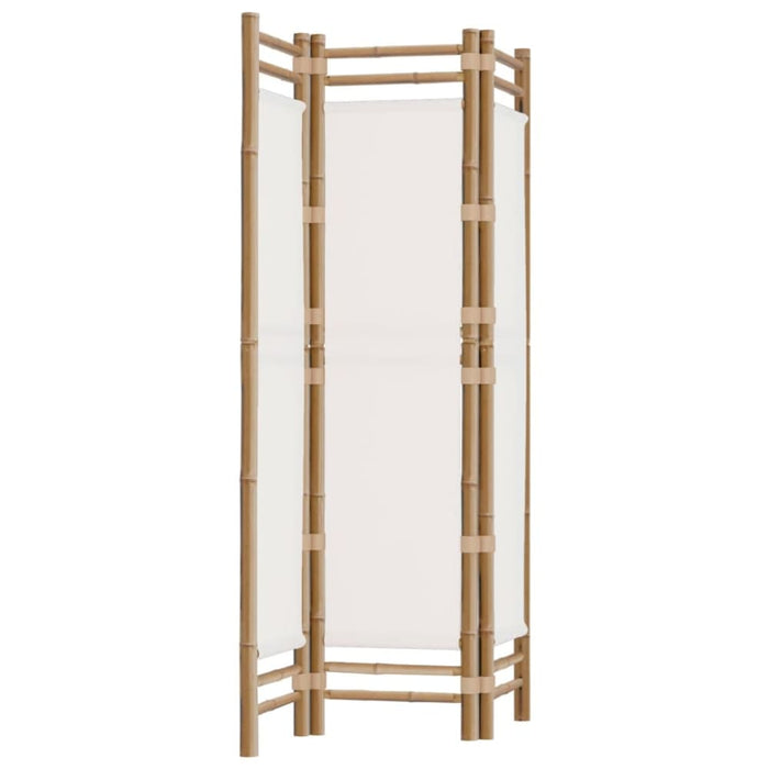 Folding 3-panel Room Divider 120 Cm Bamboo And Canvas Tpblxt