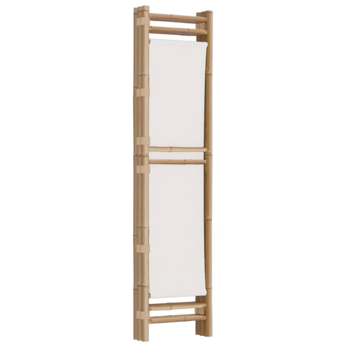 Folding 3-panel Room Divider 120 Cm Bamboo And Canvas Tpblxt