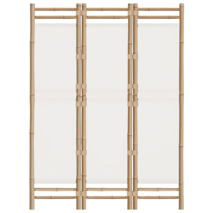 Folding 3-panel Room Divider 120 Cm Bamboo And Canvas Tpblxt