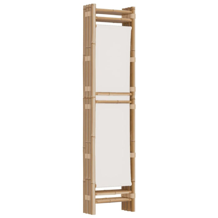 Folding 4-panel Room Divider 160 Cm Bamboo And Canvas Tpblxa