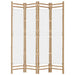 Folding 4-panel Room Divider 160 Cm Bamboo And Canvas Tpblxa