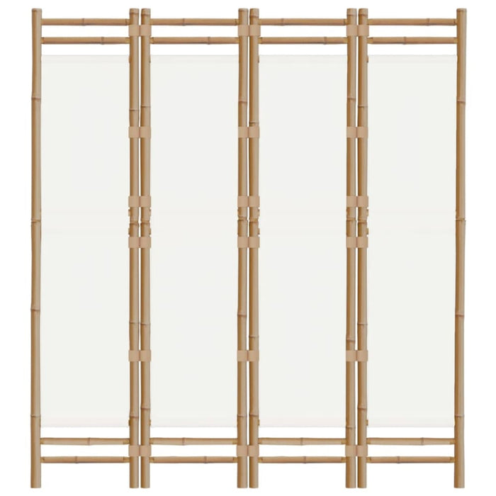 Folding 4-panel Room Divider 160 Cm Bamboo And Canvas Tpblxa