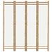 Folding 4-panel Room Divider 160 Cm Bamboo And Canvas Tpblxa