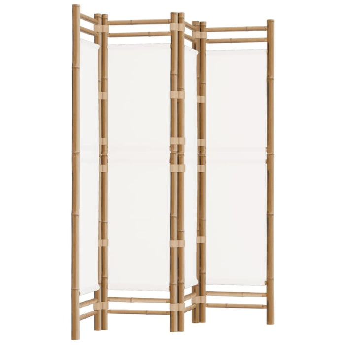 Folding 4-panel Room Divider 160 Cm Bamboo And Canvas Tpblxa