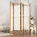 Folding 4-panel Room Divider 160 Cm Bamboo And Canvas Tpblxa