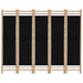 Folding 5-panel Room Divider 200 Cm Bamboo And Canvas Tpblxk