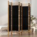 Folding 5-panel Room Divider 200 Cm Bamboo And Canvas Tpblxk