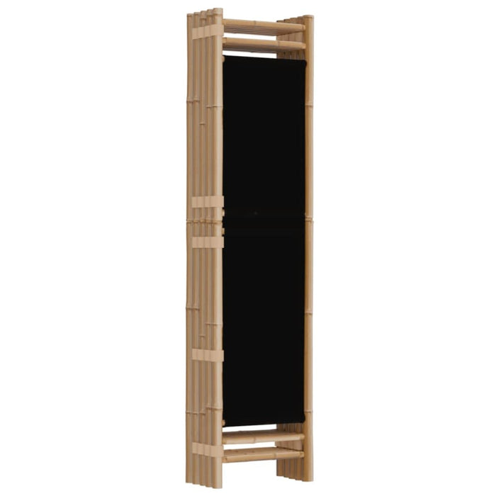 Folding 5-panel Room Divider 200 Cm Bamboo And Canvas Tpblxk