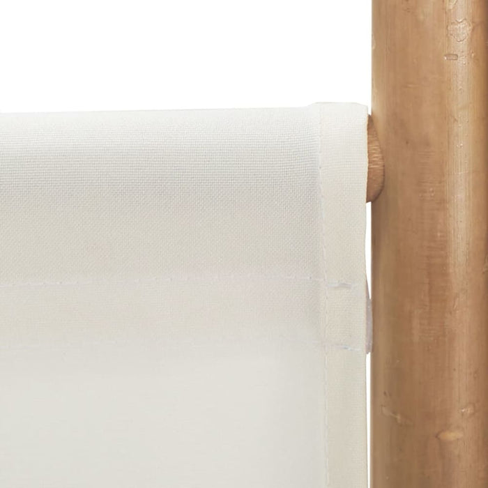 Folding 5-panel Room Divider 200 Cm Bamboo And Canvas Tpblxp