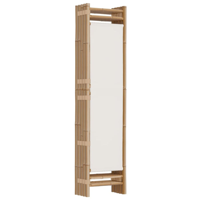 Folding 5-panel Room Divider 200 Cm Bamboo And Canvas Tpblxp