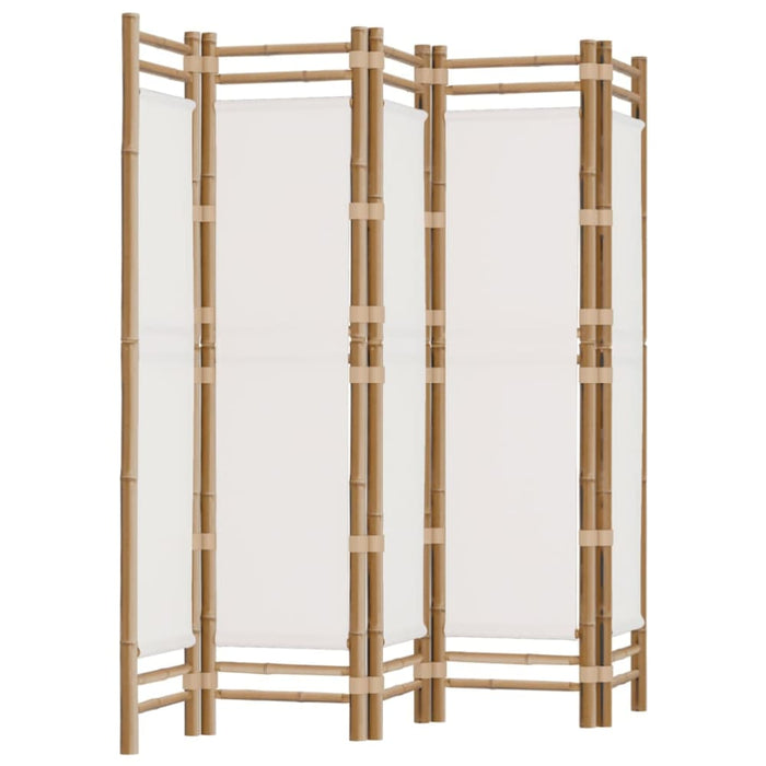 Folding 5-panel Room Divider 200 Cm Bamboo And Canvas Tpblxp