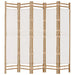 Folding 5-panel Room Divider 200 Cm Bamboo And Canvas Tpblxp