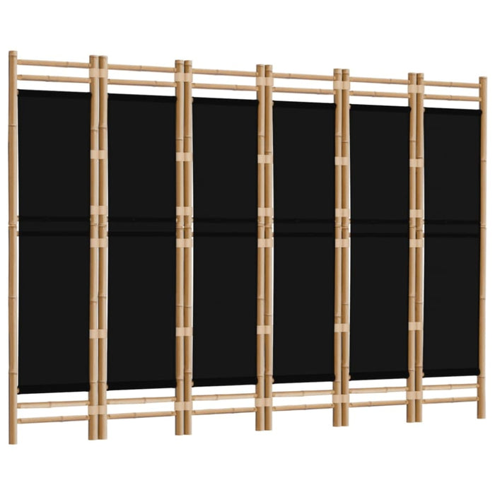 Folding 6-panel Room Divider 240 Cm Bamboo and Canvas Tpbltb