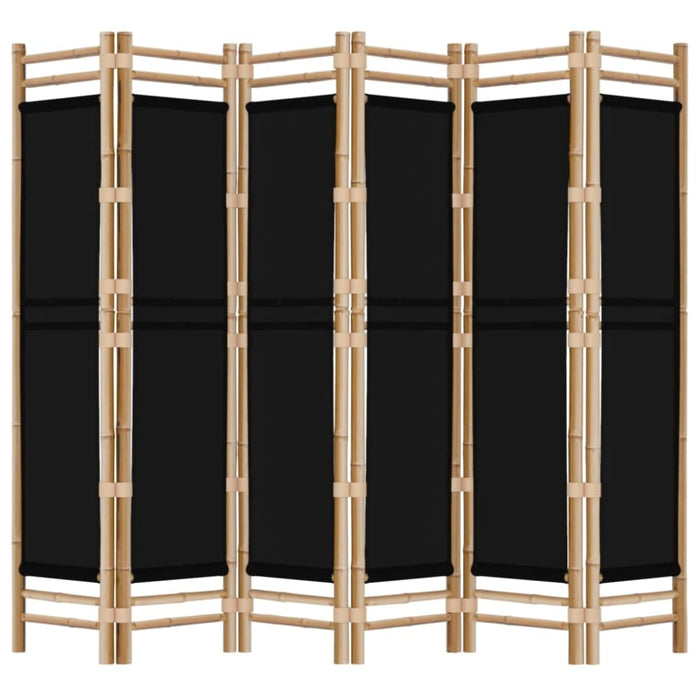 Folding 6-panel Room Divider 240 Cm Bamboo and Canvas Tpbltb