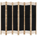 Folding 6-panel Room Divider 240 Cm Bamboo and Canvas Tpbltb