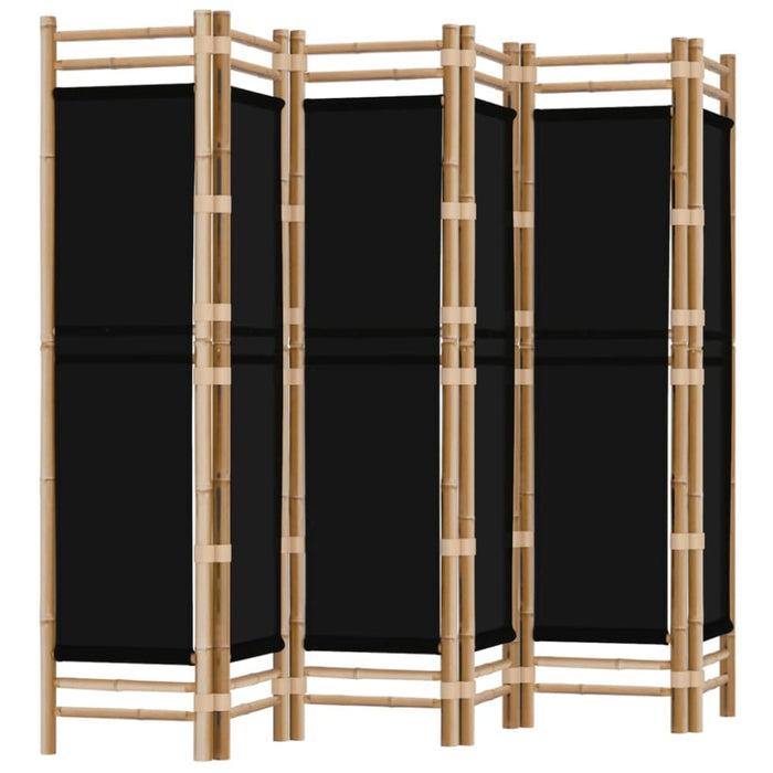 Folding 6-panel Room Divider 240 Cm Bamboo and Canvas Tpbltb