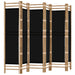 Folding 6-panel Room Divider 240 Cm Bamboo and Canvas Tpbltb