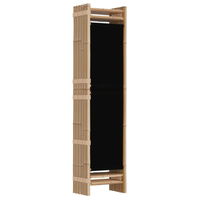 Folding 6-panel Room Divider 240 Cm Bamboo and Canvas Tpbltb