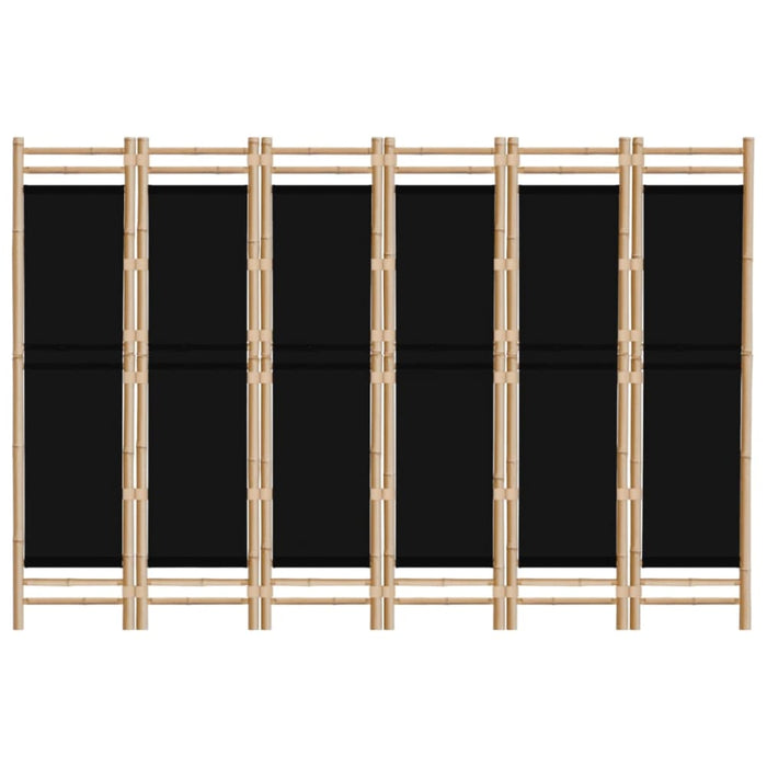 Folding 6-panel Room Divider 240 Cm Bamboo and Canvas Tpbltb