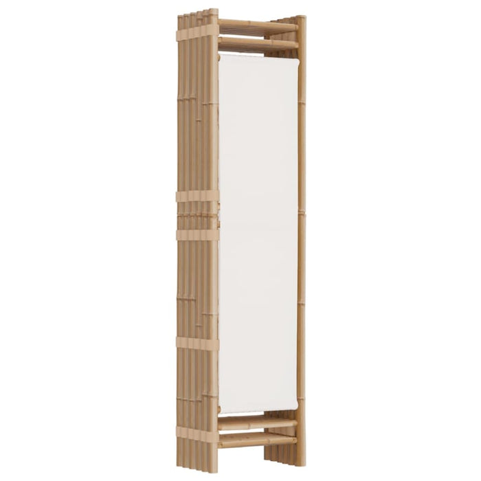 Folding 6 - panel Room Divider 240 Cm Bamboo And Canvas