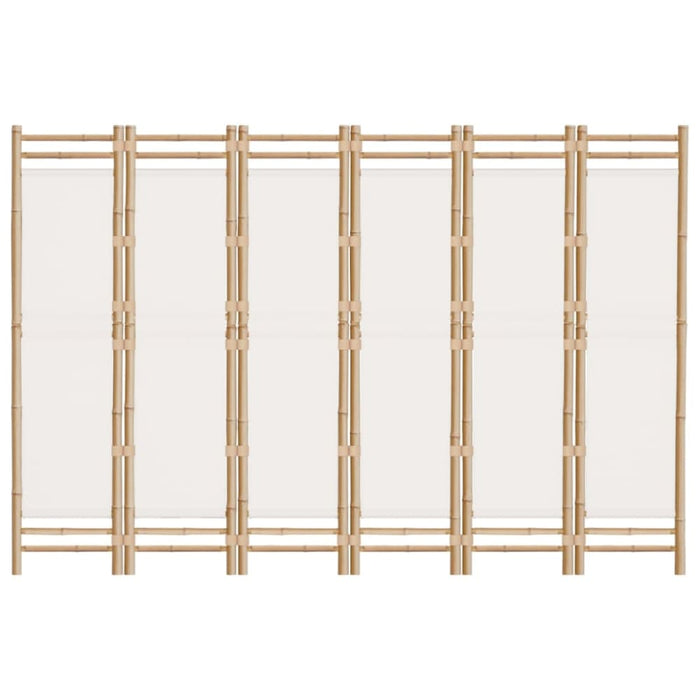 Folding 6 - panel Room Divider 240 Cm Bamboo And Canvas