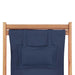 Folding Beach Chair Fabric and Wooden Frame Blue Atkkl