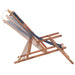 Folding Beach Chair Fabric and Wooden Frame Blue Atkkl