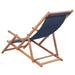 Folding Beach Chair Fabric and Wooden Frame Blue Atkkl