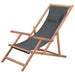 Folding Beach Chair Fabric and Wooden Frame Grey Atkki