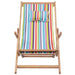 Folding Beach Chair Fabric and Wooden Frame Multicolour