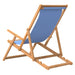 Folding Beach Chair Solid Wood Teak Blue Toilki