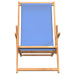 Folding Beach Chair Solid Wood Teak Blue Toilki