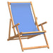 Folding Beach Chair Solid Wood Teak Blue Toilki