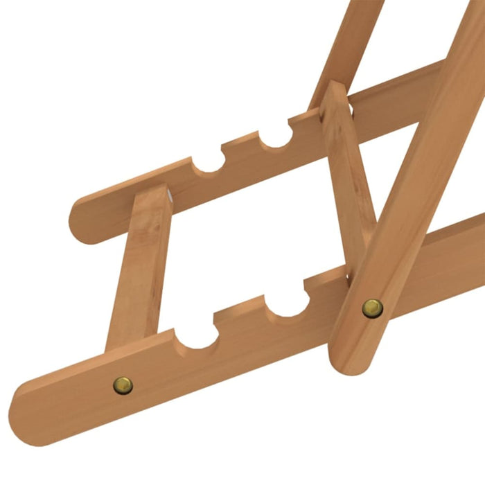 Folding Beach Chair Solid Wood Teak Cream Toilkl