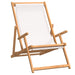 Folding Beach Chair Solid Wood Teak Cream Toilkl