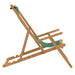 Folding Beach Chair Solid Wood Teak Green Toilkk