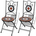 Folding Bistro Chairs 2 Pcs Ceramic Terracotta and White