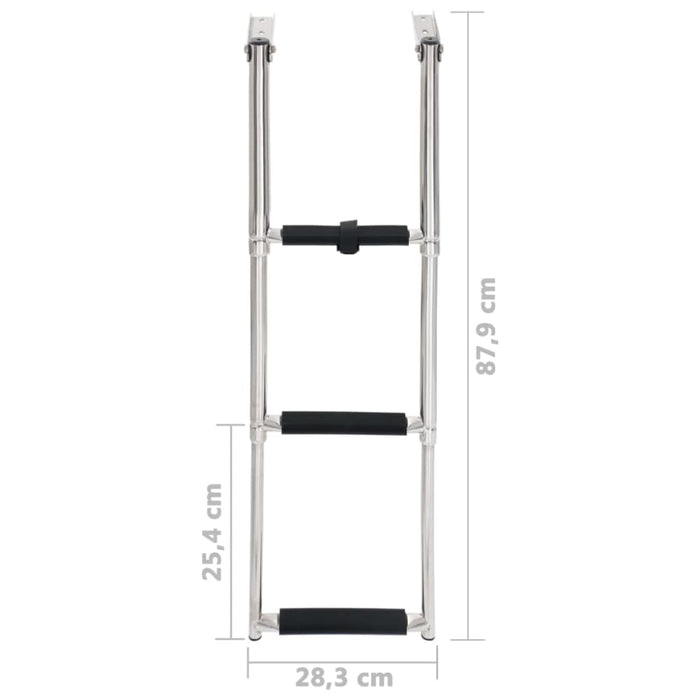 Folding Boarding Ladder 3-step Stainless Steel Kxtia