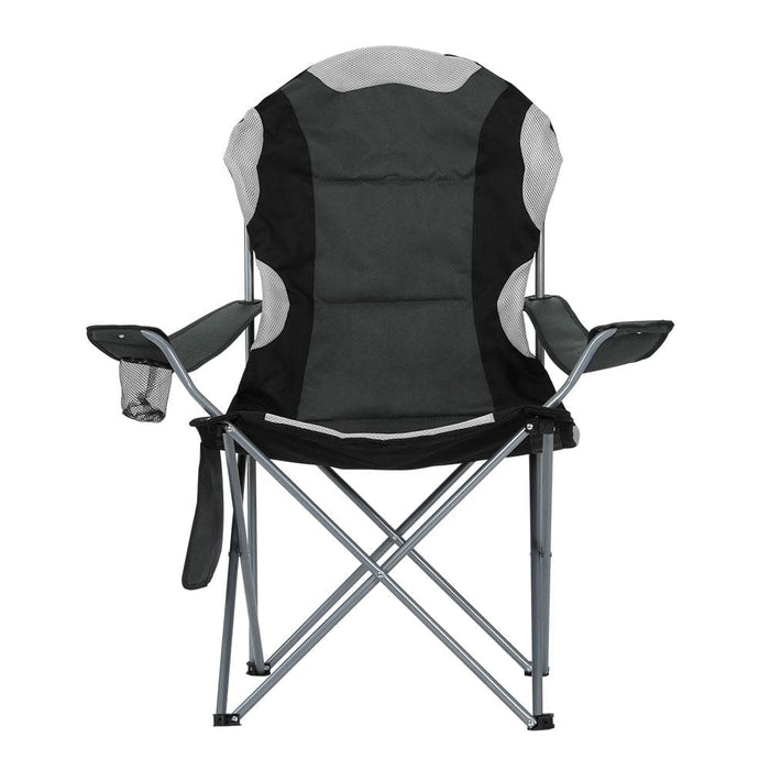 2x Folding Camping Chairs Arm Chair Portable Outdoor Beach